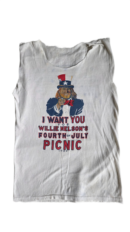 Willie Nelson 1984 4th of July Picnic Cut Tee