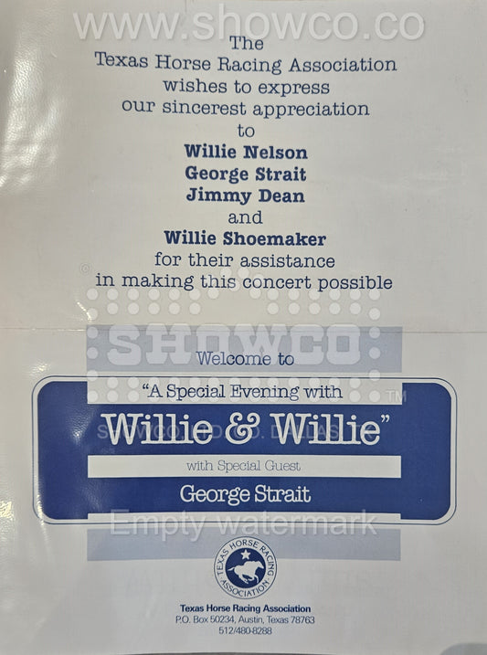 Texas Horse Racing Association — “A Special Evening with Willie & Willie” Original Invitation | Donnie “DK” Kretzschmar’s Closet