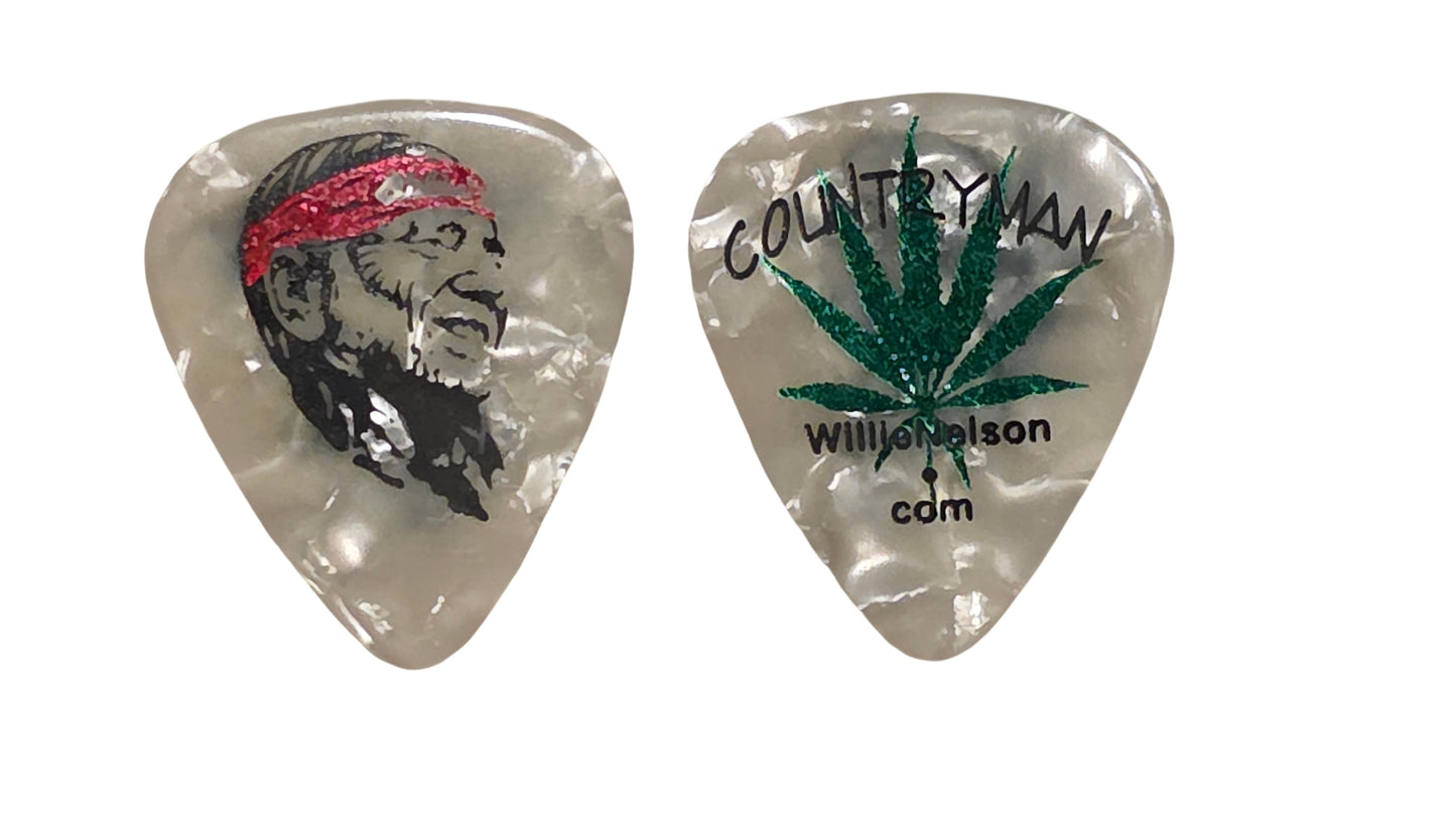 Willie Nelson Country Man Guitar Pick (Pearlescent)