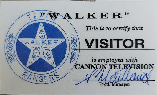 Walker Texas Rangers Visitor Pass - Cannon Television
