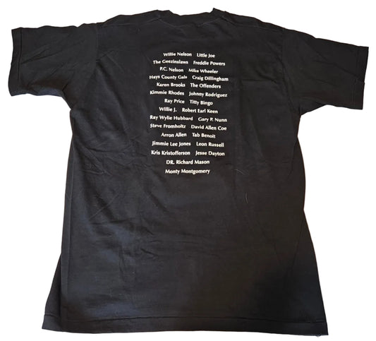 Willie Nelson 4th of July Pic-Nic 1996 crew tee back