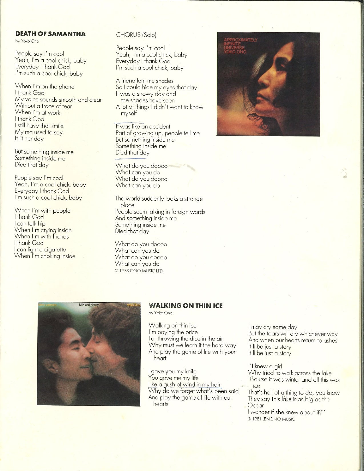 Yoko Ono — 1986 Starpeace World Tour Original Concert Program | Mike “Dr. Funk” Ponczek’s Closet