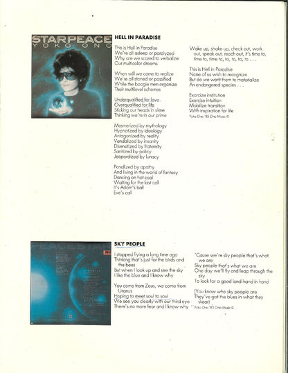 Yoko Ono — 1986 Starpeace World Tour Original Concert Program | Mike “Dr. Funk” Ponczek’s Closet
