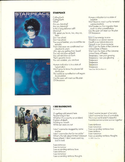 Yoko Ono — 1986 Starpeace World Tour Original Concert Program | Mike “Dr. Funk” Ponczek’s Closet