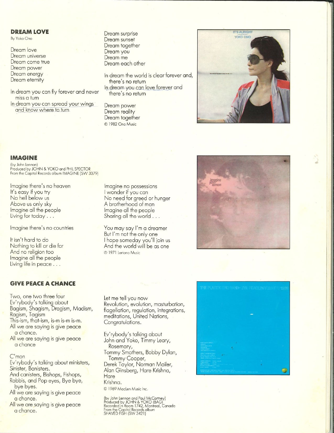 Yoko Ono — 1986 Starpeace World Tour Original Concert Program | Mike “Dr. Funk” Ponczek’s Closet