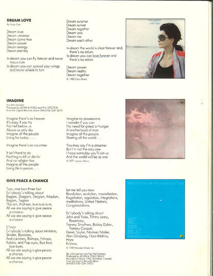 Yoko Ono — 1986 Starpeace World Tour Original Concert Program | Mike “Dr. Funk” Ponczek’s Closet