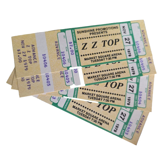ZZ Top Market Square Arena November 27 1979 – single ticket close-up, seat 10406