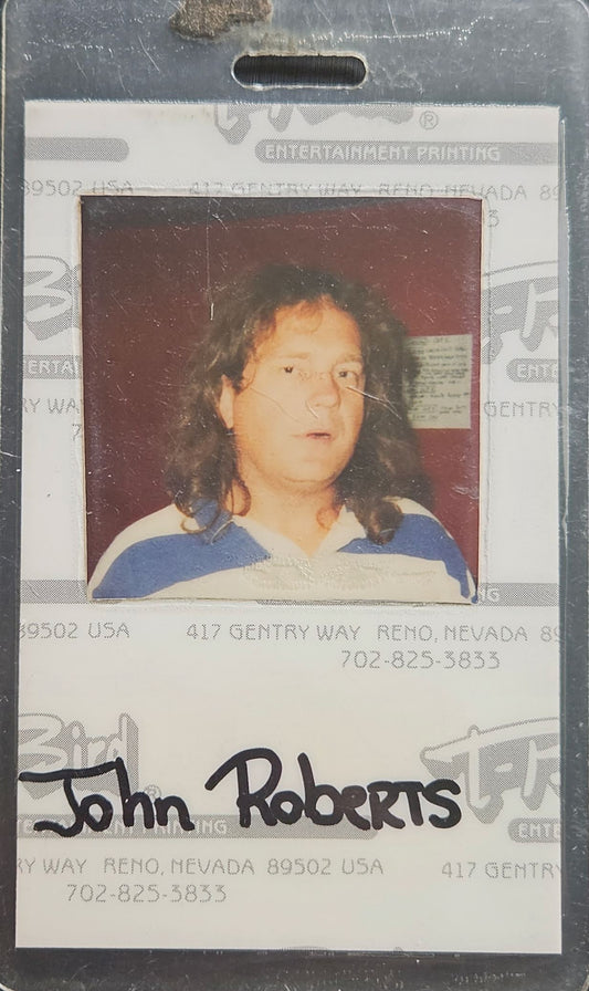ZZ Top — '90-'91 Recycler World Tour Tour Staff Crew Photo ID Laminate | Johnny "JW" Roberts Closet