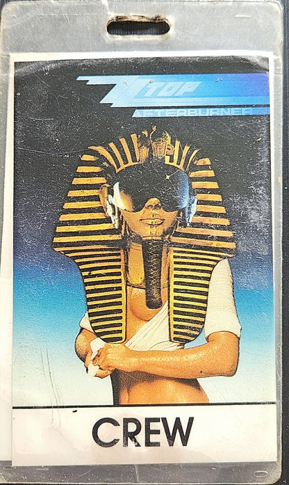 ZZ Top – Afterburner Tour Crew Laminate | Johnny "JW" Roberts Closet