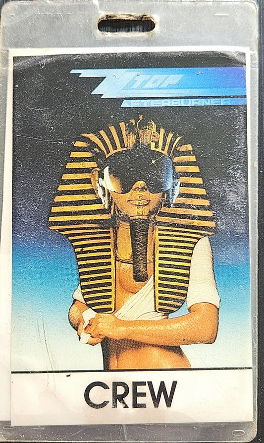 ZZ Top – Afterburner Tour Crew Laminate | Johnny "JW" Roberts Closet
