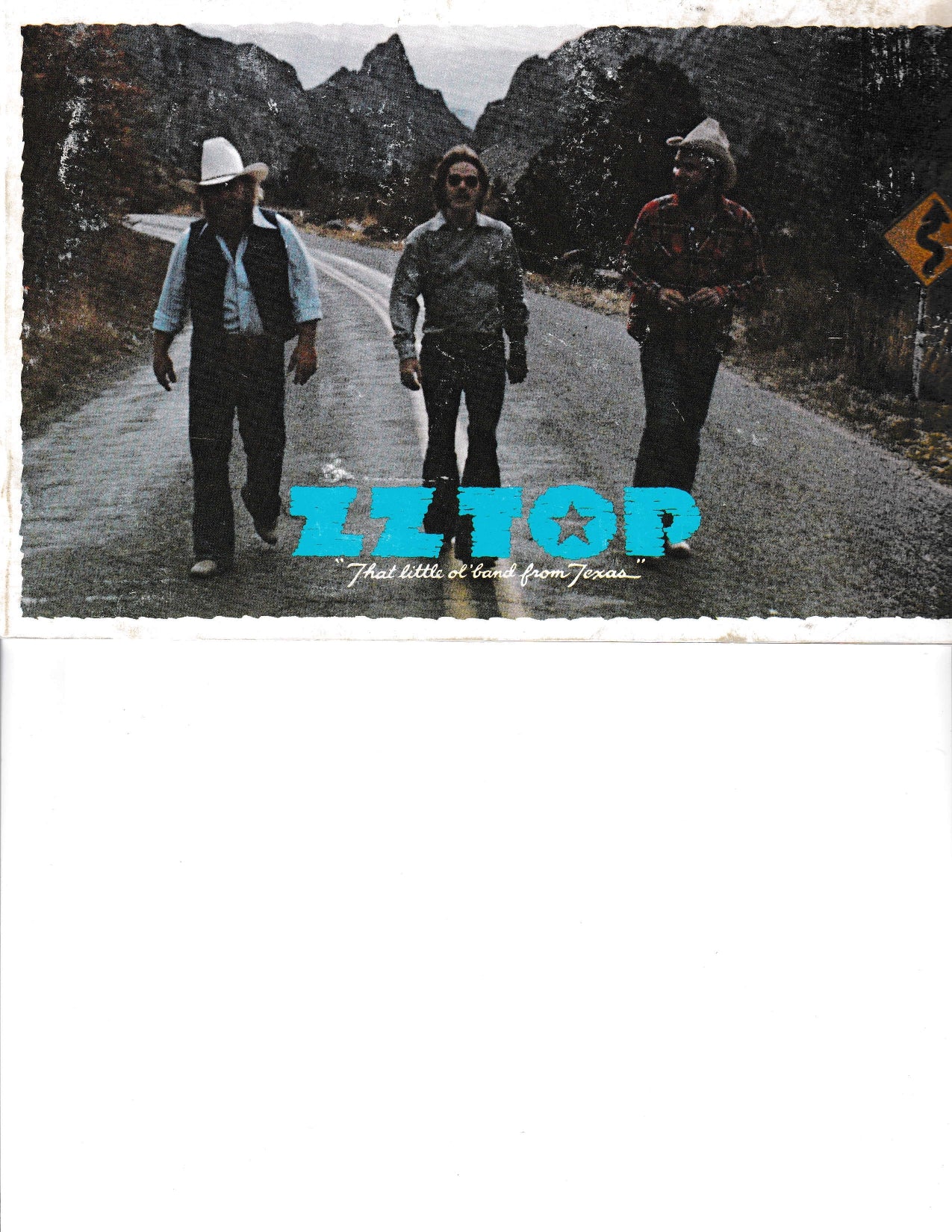 ZZ Top Texas Tour 1975 Program — Cover page with Texas map and tour photos
