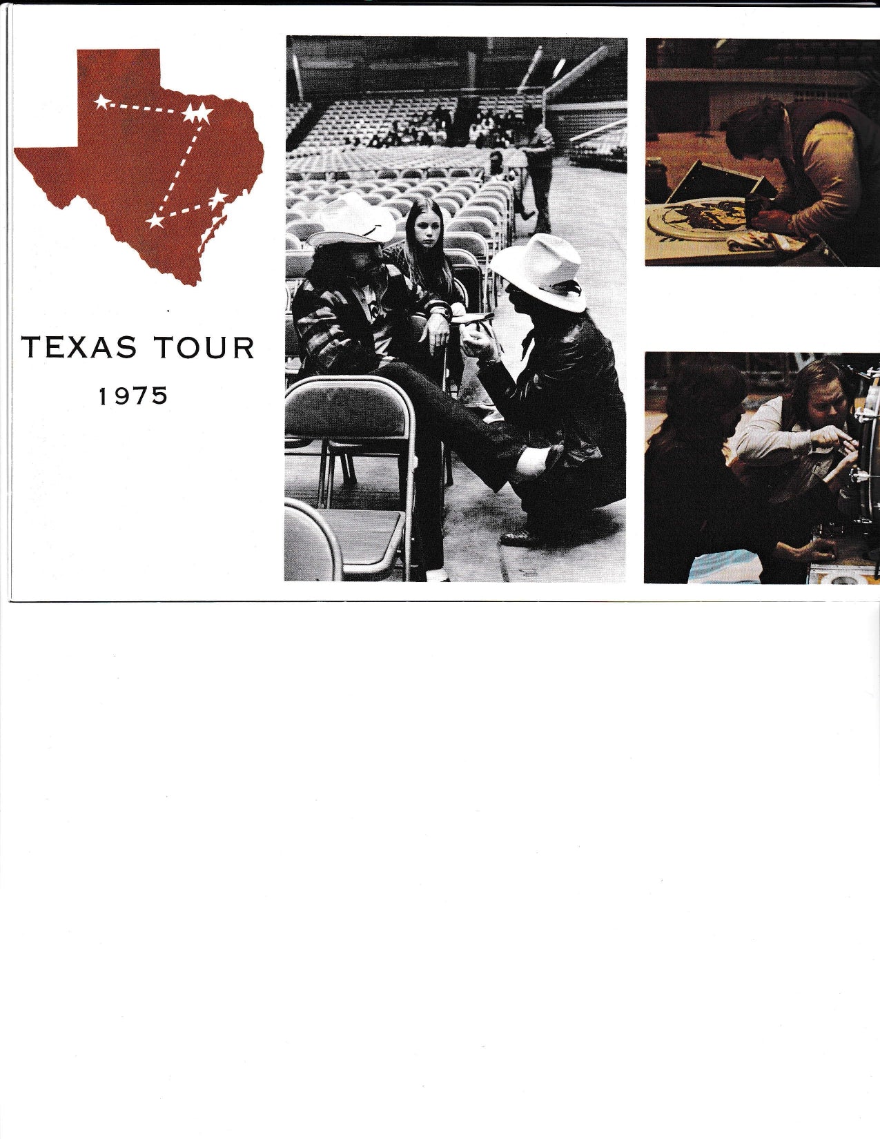 ZZ Top Texas Tour 1975 — Thank You Texas back cover with crew group photo