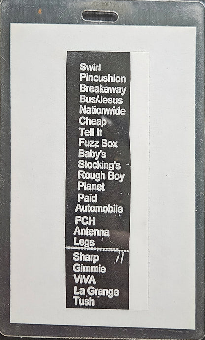 ZZ Top – Antenna World Tour 1994 Setlist & December Tour Calendar Laminate | Johnny "JW" Roberts Closet