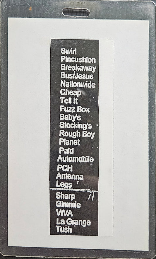 ZZ Top – Antenna World Tour 1994 Setlist & December Tour Calendar Laminate | Johnny "JW" Roberts Closet
