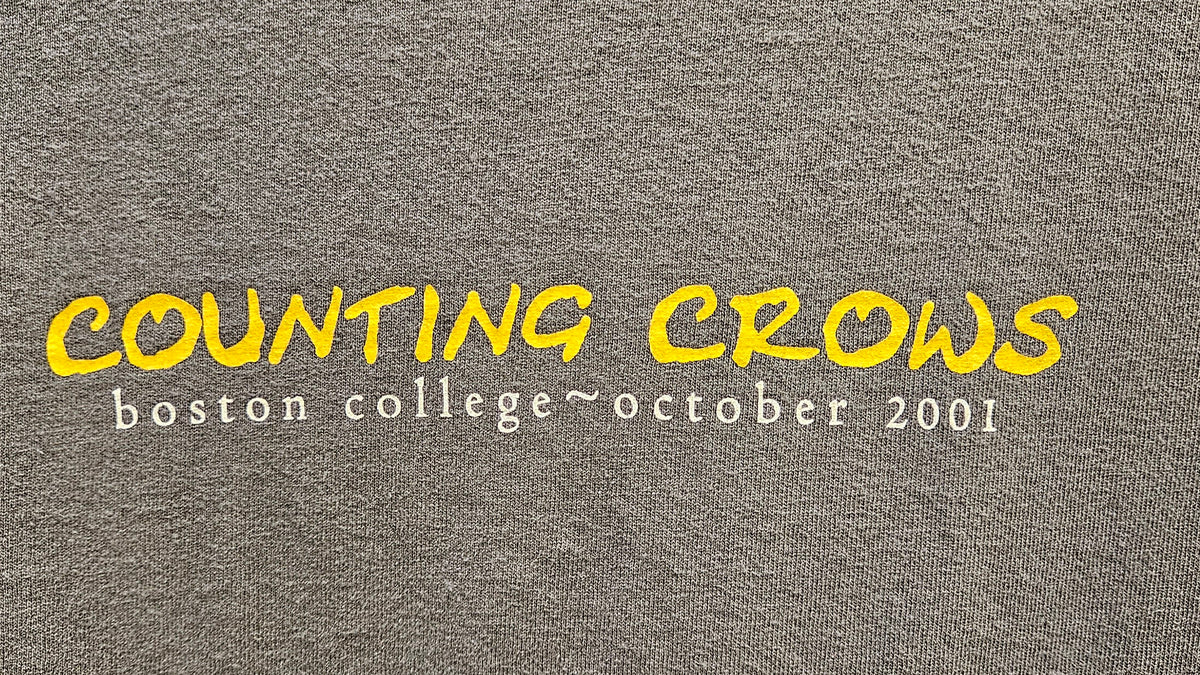 COUNTING CROWS BOSTON COLLEGE OCT. 2001-FISH LOGO W/POEM from Bruce Jones’s collection — photograph 282