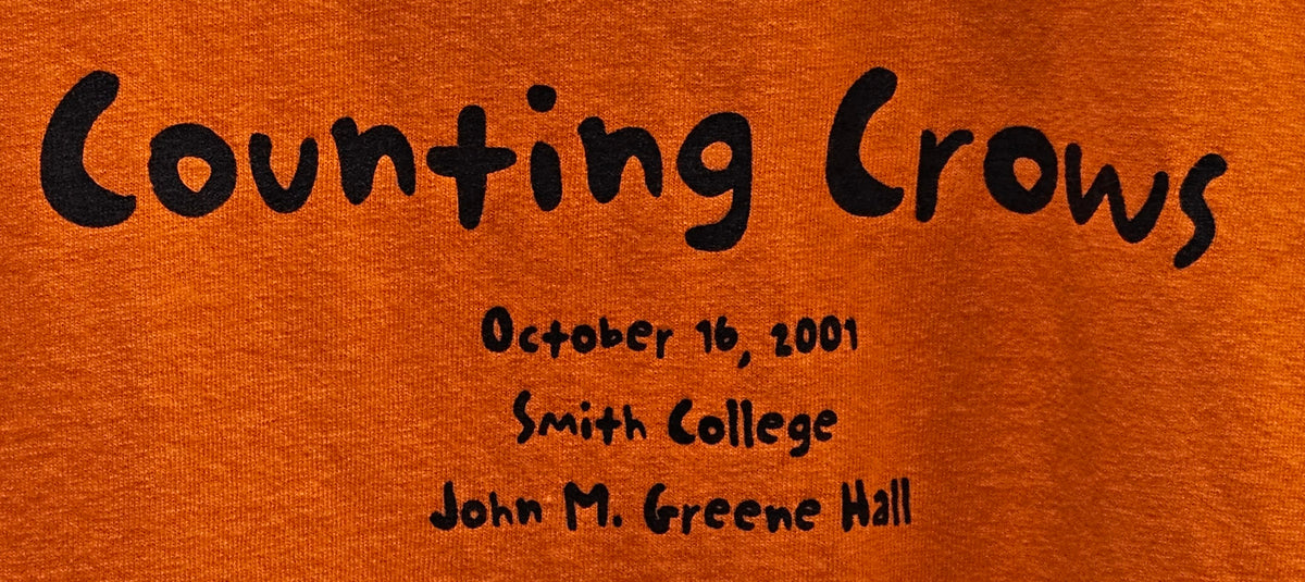 COUNTING CROWS ORANGE OCTOBER 16 2001 SMITH COLLEGE - SECURITY ON BACK from Bruce Jones’s collection — photograph 273