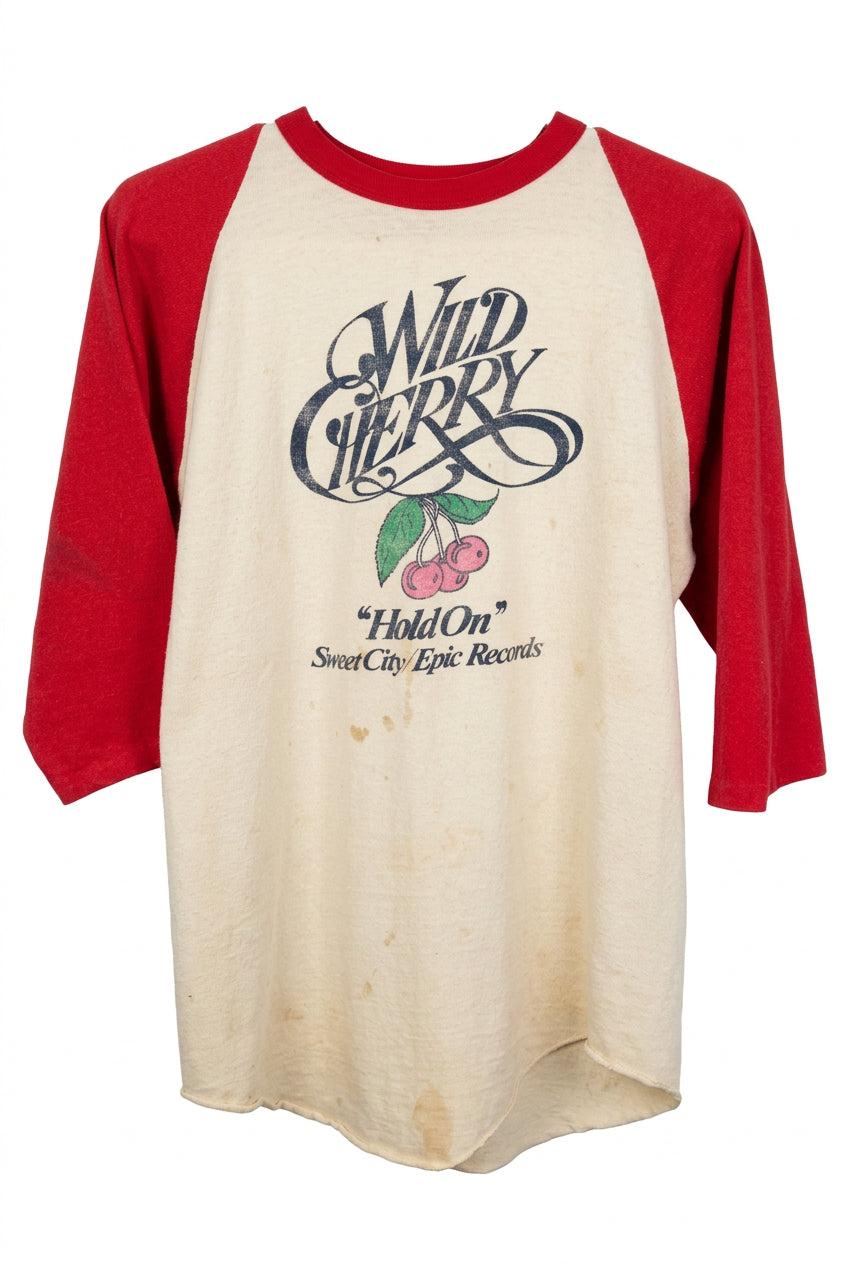 Wild Cherry “Hold On” Vintage Raglan Shirt — original collection photo