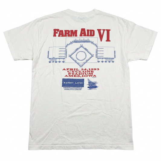 Farm Aid VI 1993 Bandit Lights Staff Tee — reverse or detail view