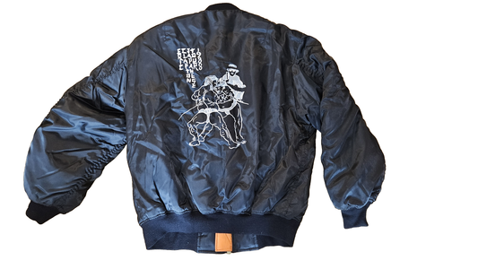 Eric Clapton, Elton John and Mark Knopfler 1988 Japan tour bomber jacket — reverse sumo graphic