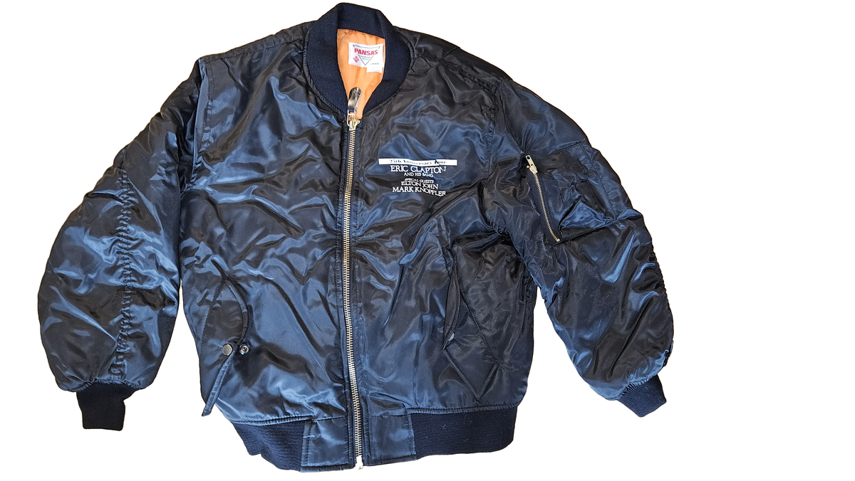 Eric Clapton, Elton John and Mark Knopfler 1988 Japan tour bomber jacket — front