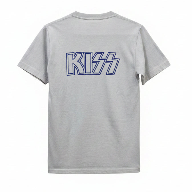 SHOWCO KISS Crew Shirt – Never Worn, Grey w/ Royal Blue Velvet Flocking (Size Small)