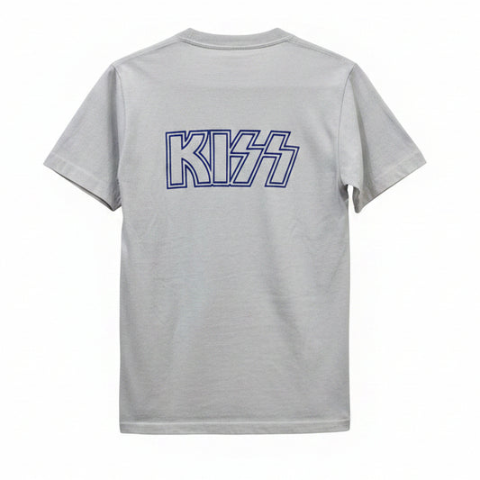 SHOWCO KISS Crew Shirt – Never Worn, Grey w/ Royal Blue Velvet Flocking (Size Small)