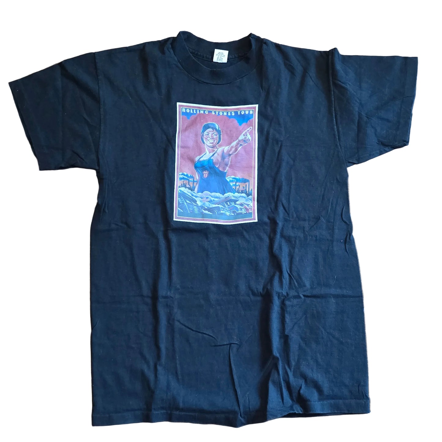 Rolling Stones Some Girls Tour 1978 tee - front with propaganda-poster graphic