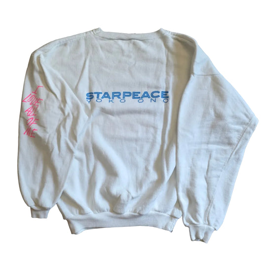 Yoko Ono Starpeace Tour 1985 sweatshirt - front with Hell in Paradise and Children Power